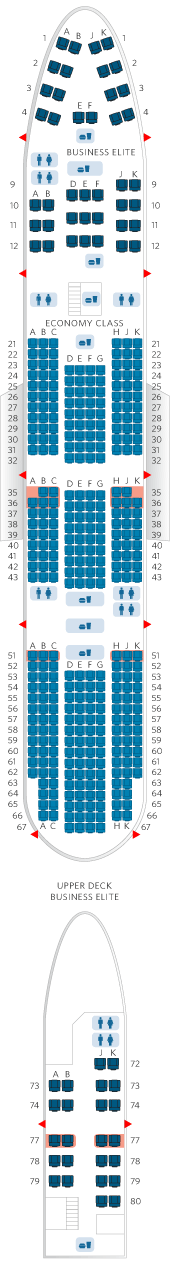 747-400 Aircraft Seat Map