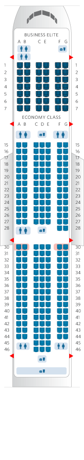 767-400ER Transatlantic Aircraft Seat Map