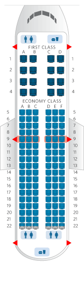 A319-100 Seat Map