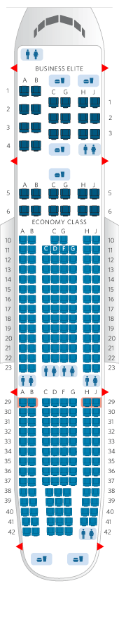 A330-200 Seat Map